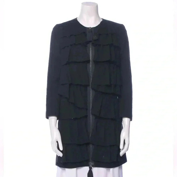 3.1 Philip Lim Ruffle Front Mid length Coat - Picture 1 of 11